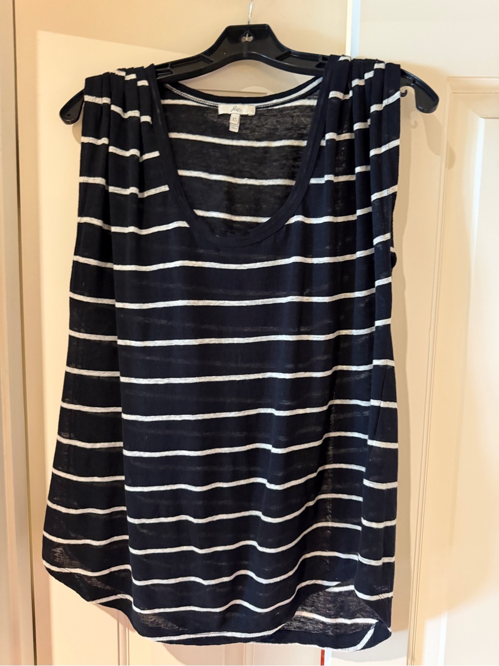 Joie Navy and White Striped Scoop Neck Tank